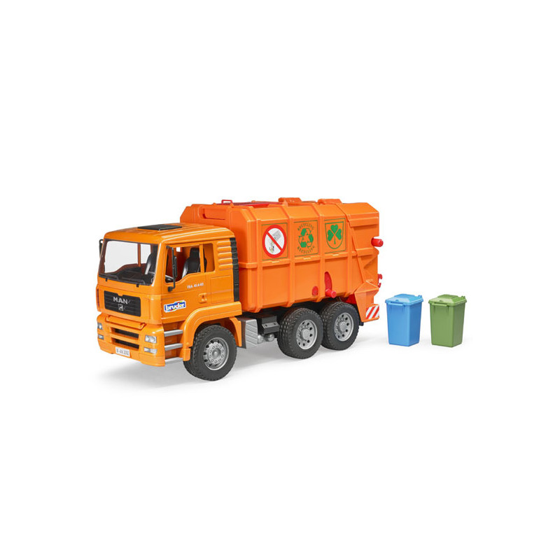 Camion poubelle man orange - bruder 02760 BRU02760