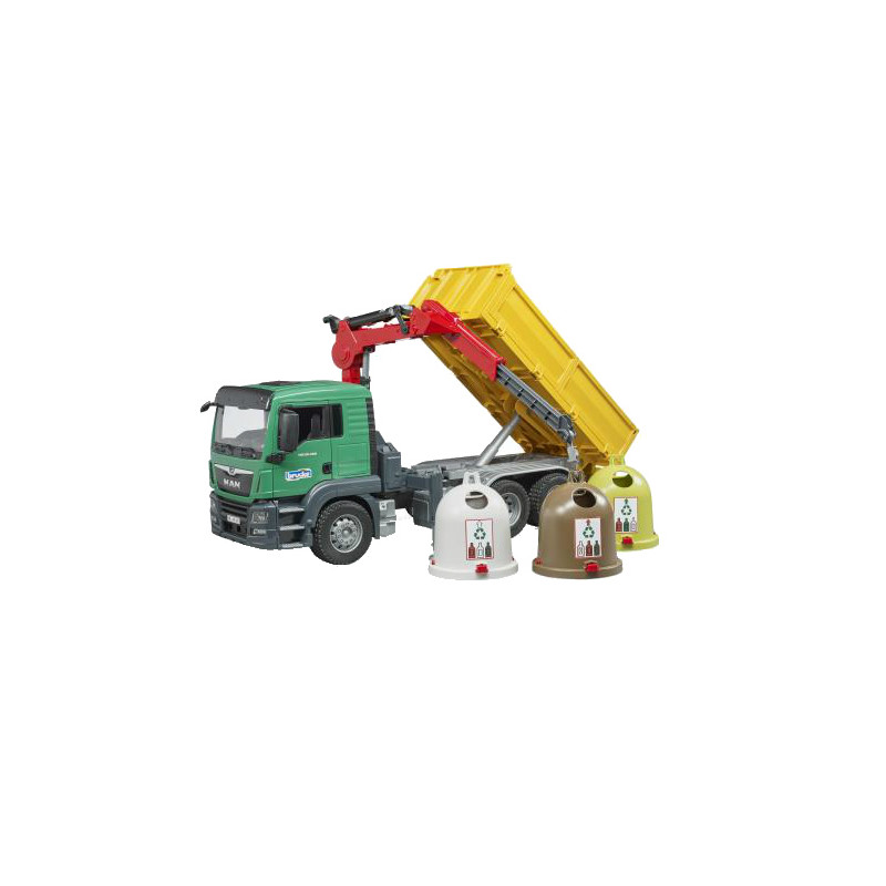Camion man avec conteneurs de recyclage - bruder 03753 BRU03753
