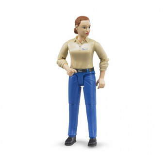 Figurine femme rousse avec pantalon bleu - bruder 60408 BRU60408