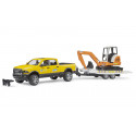 Pick-up RAM Rental Service avec mini-pelle - Bruder 02546