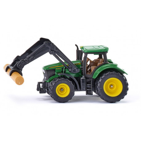 bruder Véhicule Miniature - Tracteur John Deere Vert avec Fourche, Modèle  réduit de voiture 2052